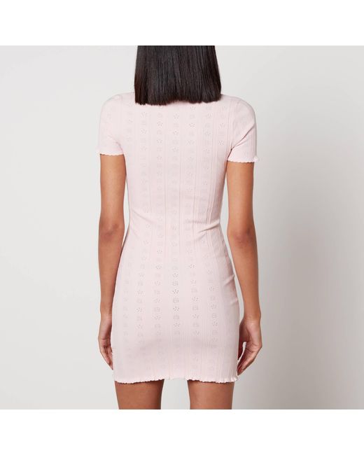 Alexander Wang White Pointelle-Knit Mini Dress