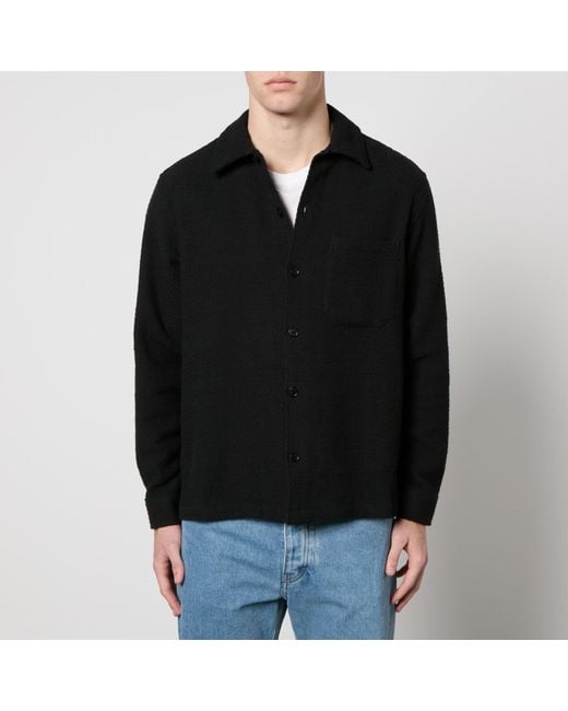 Samsøe & Samsøe Black Sacastor Cotton-blend Knit Overshirt for men