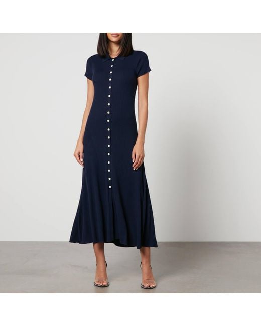 Polo Ralph Lauren Blue Collared Midi Dress