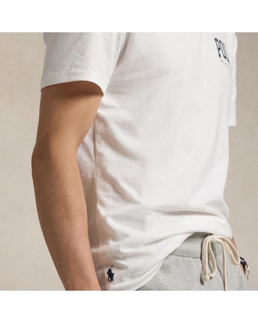 Polo Ralph Lauren Gray Varsity Custom-Fit Cotton-Jersey T-Shirt for men