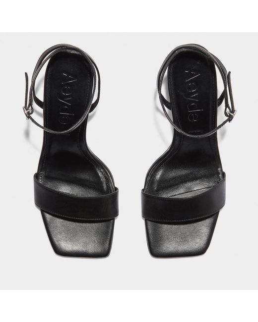 Aeyde Black Fenna Leather Heeled Sandals