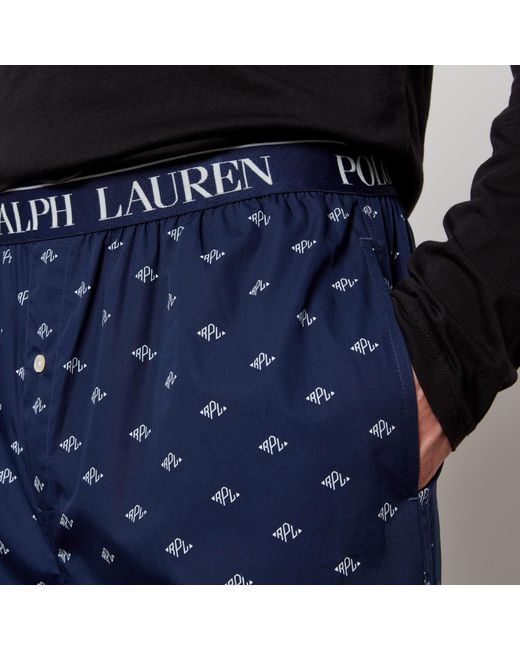 Polo Ralph Lauren Blue Logo Cotton Pyjama Pants for men