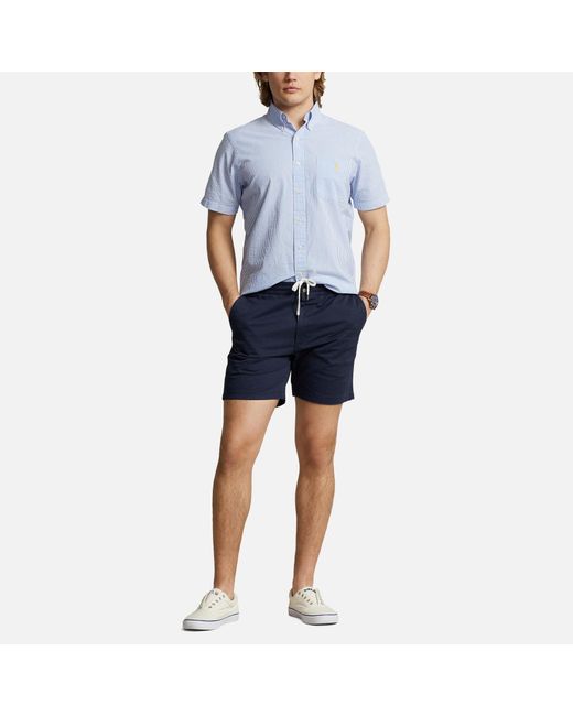 Polo Ralph Lauren Blue Pinstriped Cotton-seersucker Shirt for men