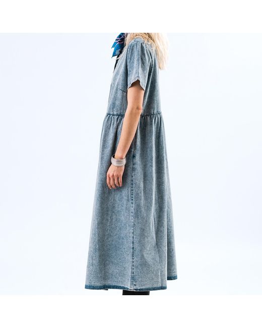 Lolly's Laundry Blue Aliyall Ls Denim Maxi Dress