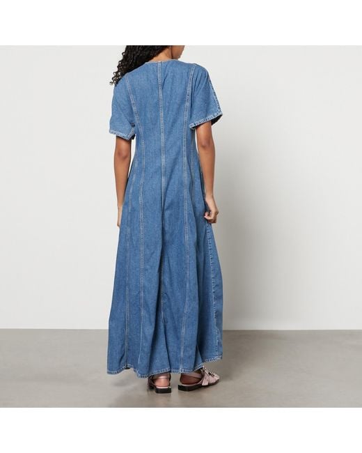 Ganni Blue Circulose® Future Denim Maxi Dress