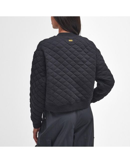 Barbour Black Alicia Quilted Cotton-blend Bomber Jacket