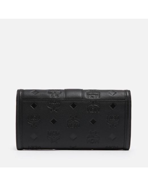 MCM Black Tracy Chain Embossed Leather Wallet Bag