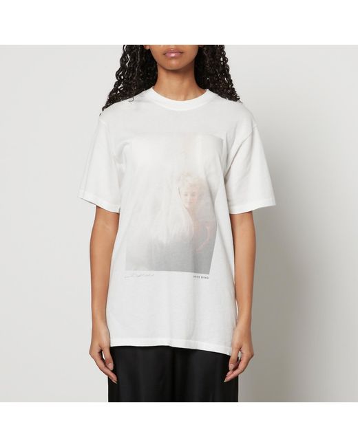 Anine Bing White Lili Ab X Mm X Dk Logo Cotton T-Shirt