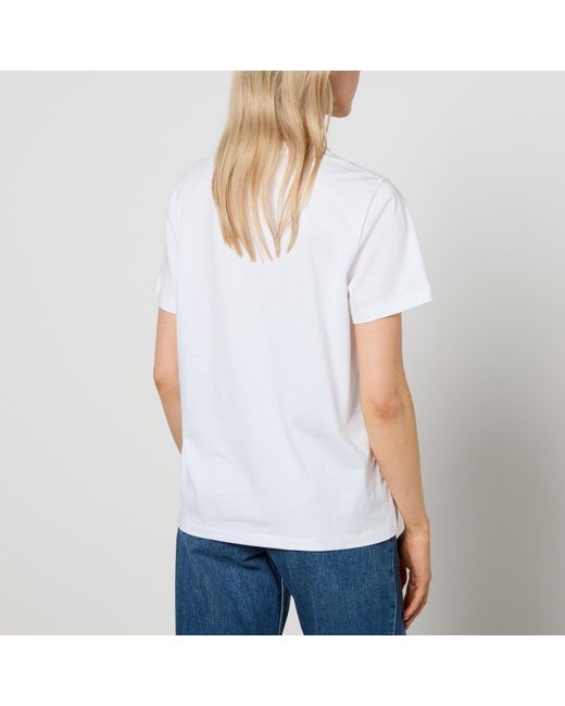 Ganni White Basic Bunny Organic Cotton-Jersey T-Shirt