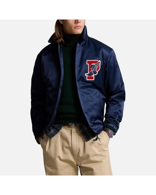 Polo Ralph Lauren Blue Vintage Varsity Cotton-Blend Jacket for men