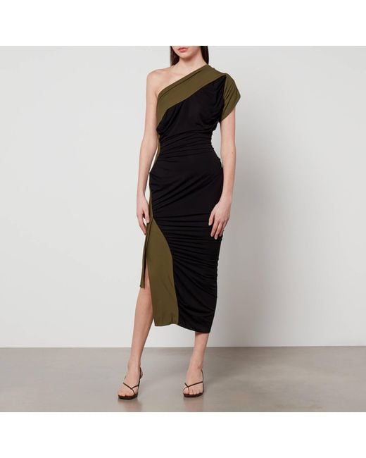 Vivienne Westwood Black Rouched Jersey Midi Dress
