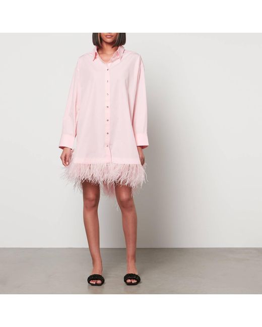 Marques'Almeida Pink Feather Shirt Dress
