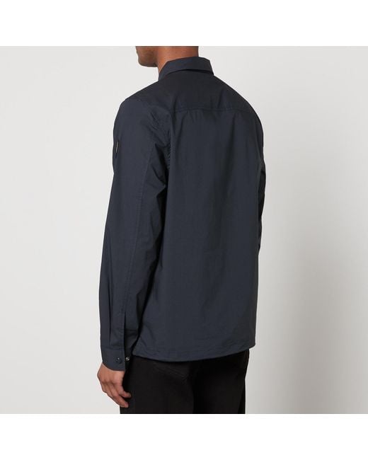 Belstaff Blue Hawking Cotton-Blend Half-Zip Shirt for men