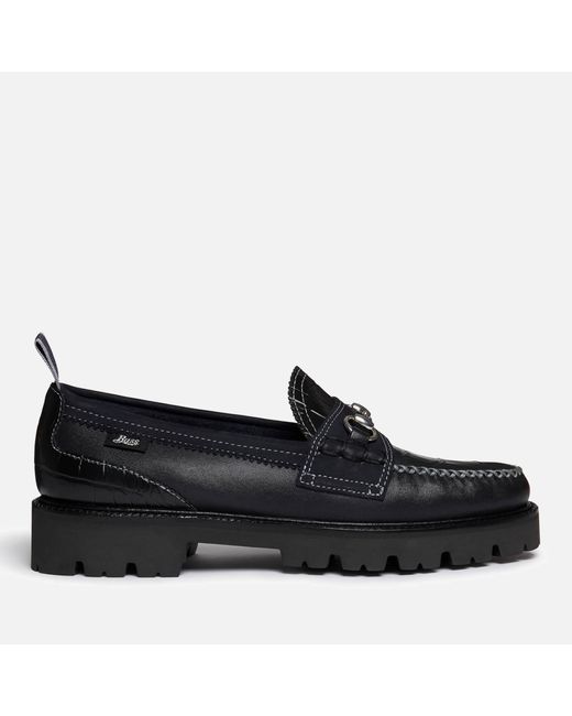 G.H.BASS Black Superlug Lincoln Nd Leather Loafers for men
