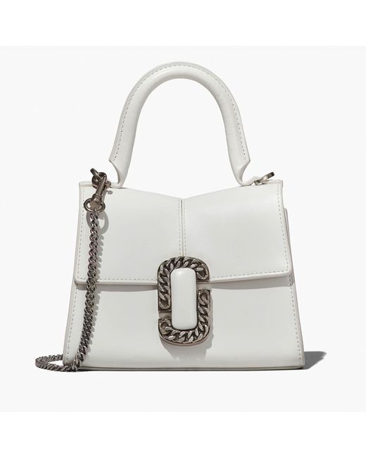 Marc Jacobs White The St Marc Mini Top Handle Leather Bag
