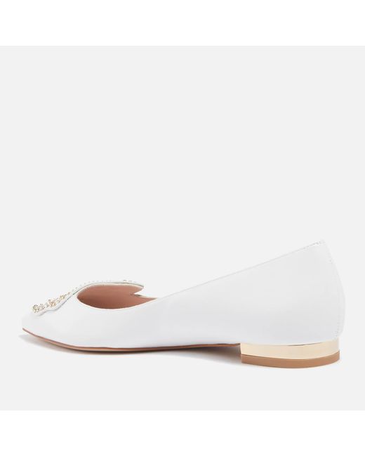 Sophia ster Bufferfly Leather Ballet Flats in White Lyst