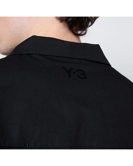 Y-3 Black Canvas Overshirt for men