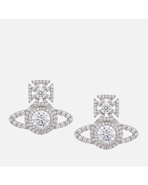 Vivienne Westwood White Norabelle Silver-tone Stud Earrings