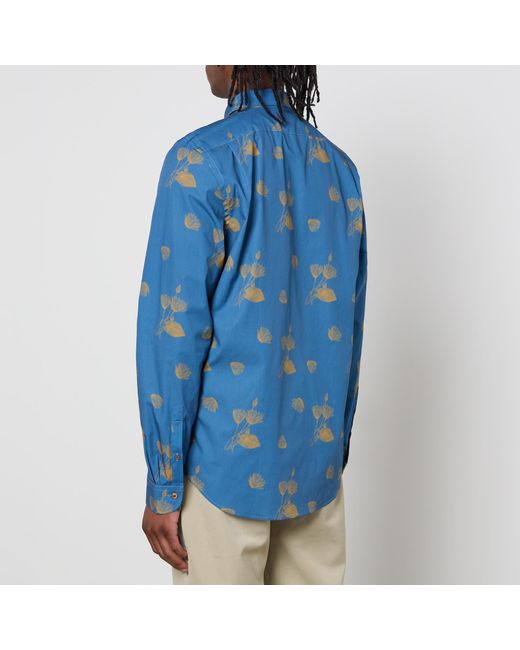 Paul Smith Blue Tailored Fit Cotton-Poplin Shirt for men