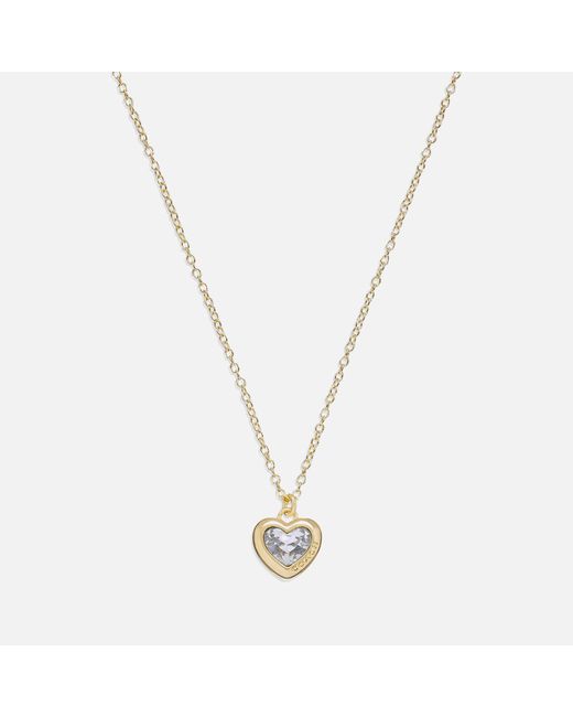 COACH Heart Gold tone Pendant Necklace in Metallic Lyst Australia
