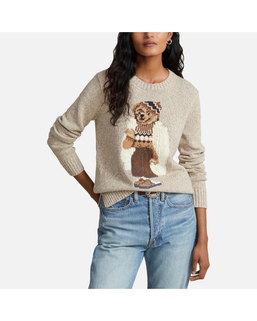 Polo Ralph Lauren White Bear Cotton-blend Sweatshirt