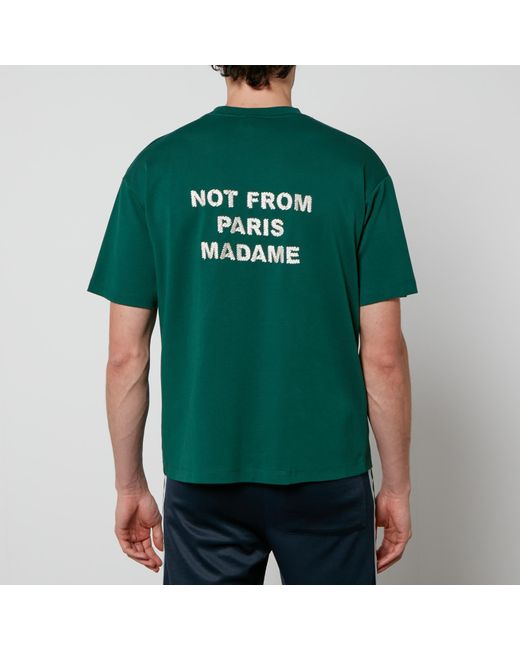 Drole de Monsieur Green Le T-Shirt Slogan Cotton-Jersey T-Shirt for men