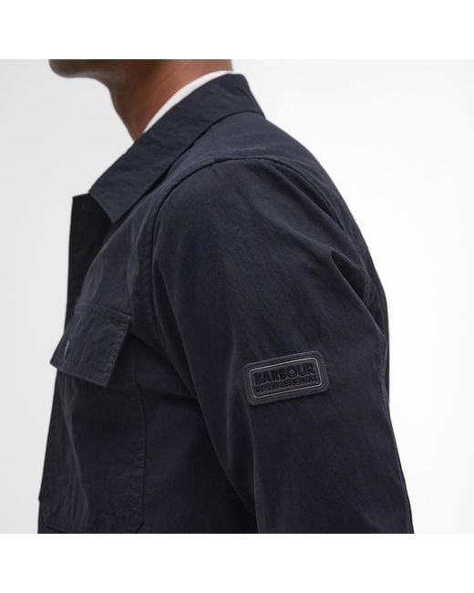 Barbour Black Rocco Brushed Canvas Overshirt for men