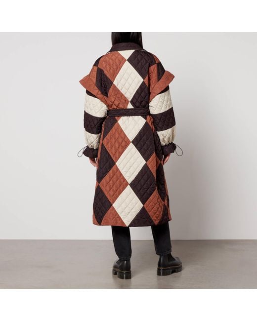 Stella Nova Multicolor Mathine Quilted Shell Coat
