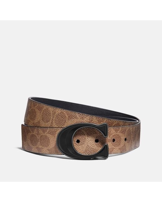 COACH Brown Reversible Leather Belt for men