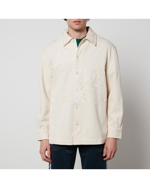 Drole de Monsieur White La Surchemise Cotton Overshirt for men