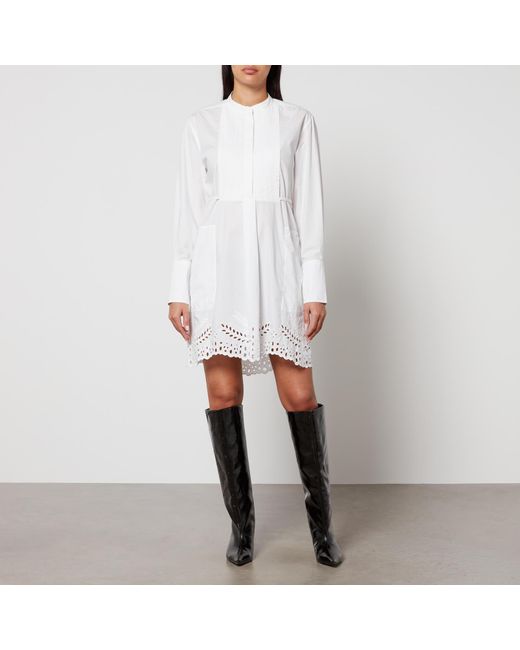 Isabel Marant White Rehana Cotton Broderie Anglaise Mini Dress