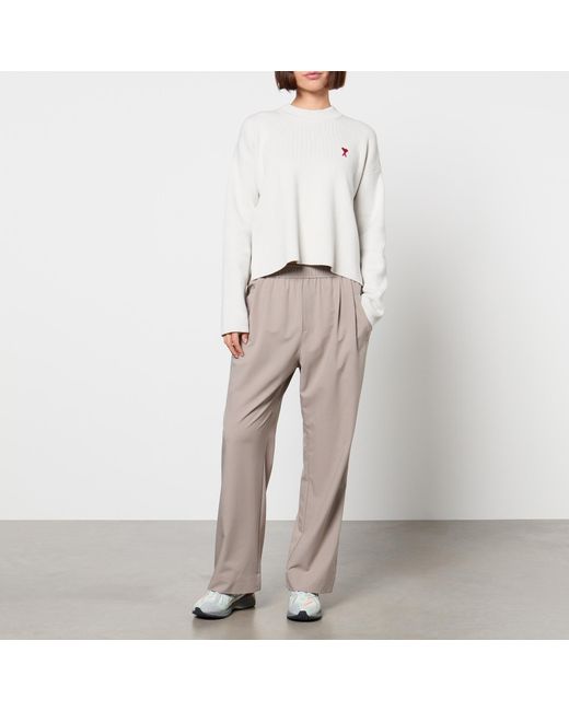 AMI Gray De Coeur Cotton And Wool-Blend Sweatshirt