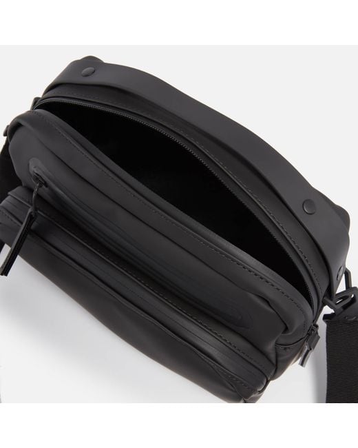 Rains Black Cargo Matte Shell Box Bag for men