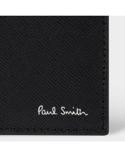 Paul Smith Black Leather Mini Card And Coin Wallet for men
