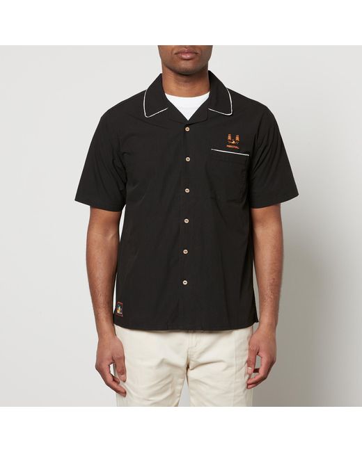 Percival Black Percico Cotton-Poplin Bowling Shirt for men