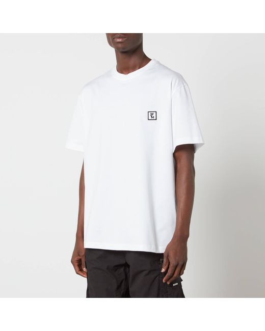 Wooyoungmi White Text Logo Cotton T-shirt for men