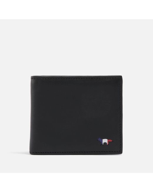 Maison Kitsuné Black Tricolor Fox Leather Bifold Wallet for men