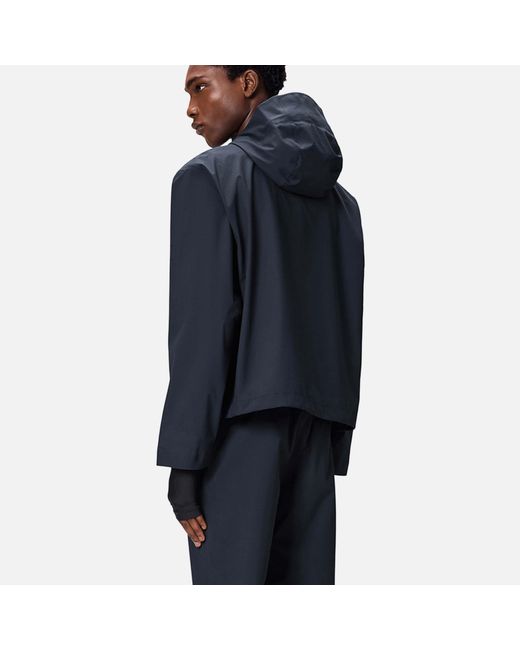 Rains Blue Suva Hardshell Matte Shell Short Anorak for men