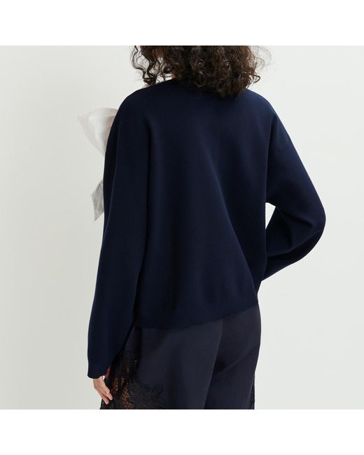 Essentiel Antwerp Blue Hoslo Bow Knitted Jumper