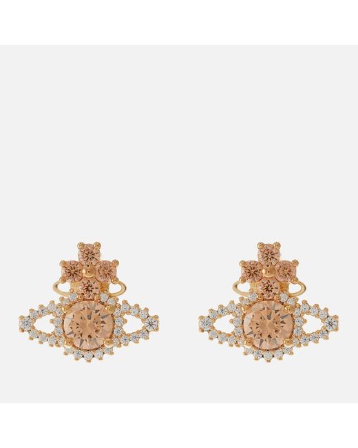 Vivienne Westwood Natural Valentina Orb Gold-tone Crystal Earrings