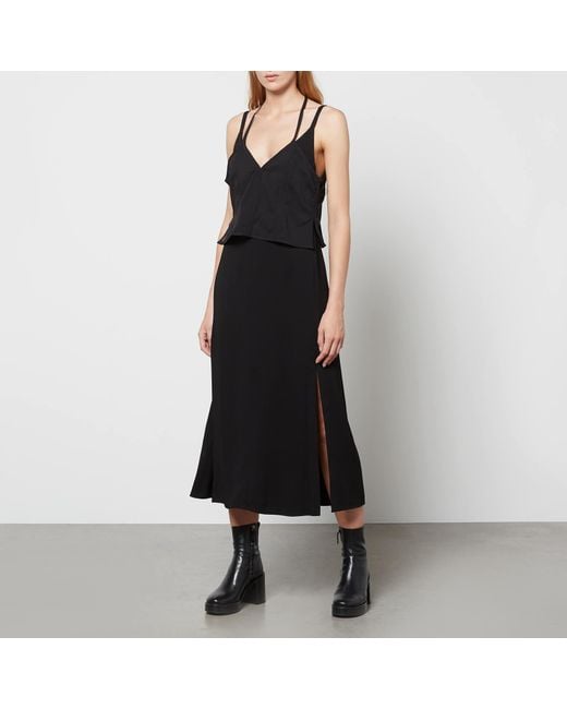 3.1 Phillip Lim Black Cami Dress With Deconstructed Layer