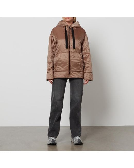 Max Mara The Cube Brown Dali Hooded Quilted Shell Jacket