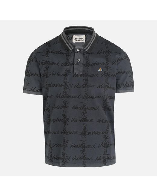 Vivienne Westwood Black Classic Cotton-Piqué Polo Shirt for men