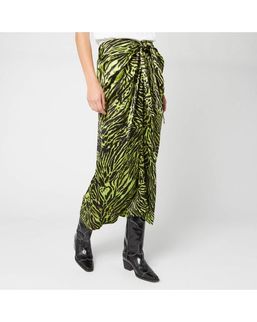 ganni silk skirt