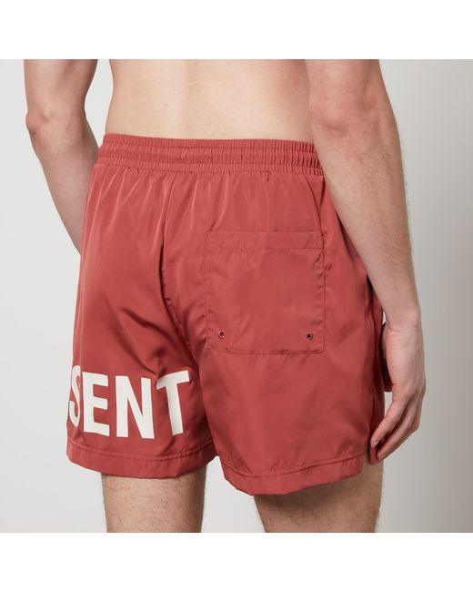Represent Red Logo-Print Shell Swim Shorts for men