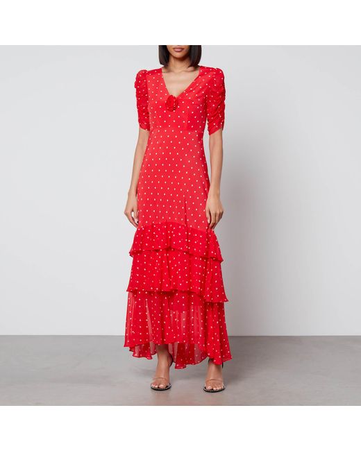 rixo brown polka dot dress