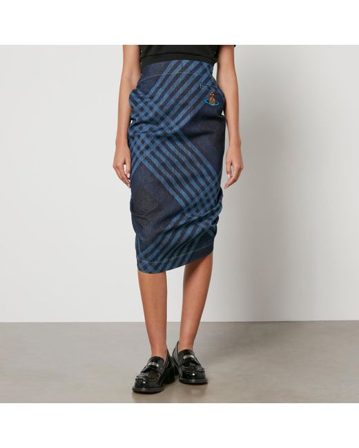 Vivienne Westwood Blue Printed Denim Skirt