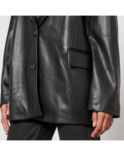 Jakke Black Frankie Faux Leather Oversized Blazer