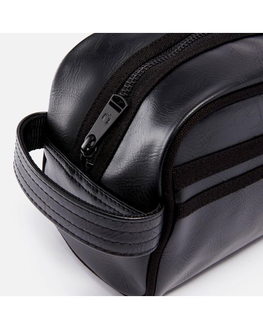 Fred Perry Faux Leather And Canvas Wash Bag in Black for Men Lyst