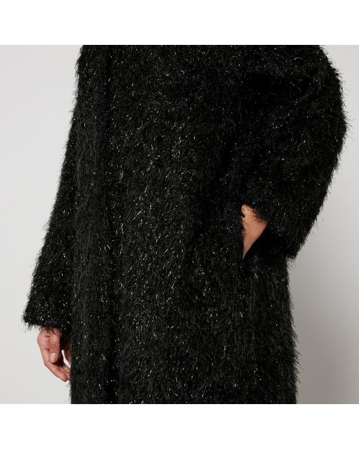 Stine Goya Black Alec Lurex Faux Fur Coat
